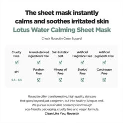 Lotus Water Calming Sheet Mask -Wishtrend Comestics Store Lotus Water Calming Sheet Mask thumbnail 03 info 1