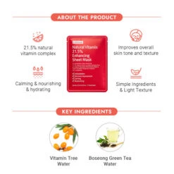 Natural Vitamin 21 5 Enhancing Sheet Mask -Wishtrend Comestics Store Natural Vitamin 21.5 Enhancing Sheet Mask thumbnail 03 info