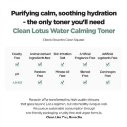 Lotus Water Calming Toner -Wishtrend Comestics Store Rovectin Lotus Water Calming Toner thumbnail 03 info2 2